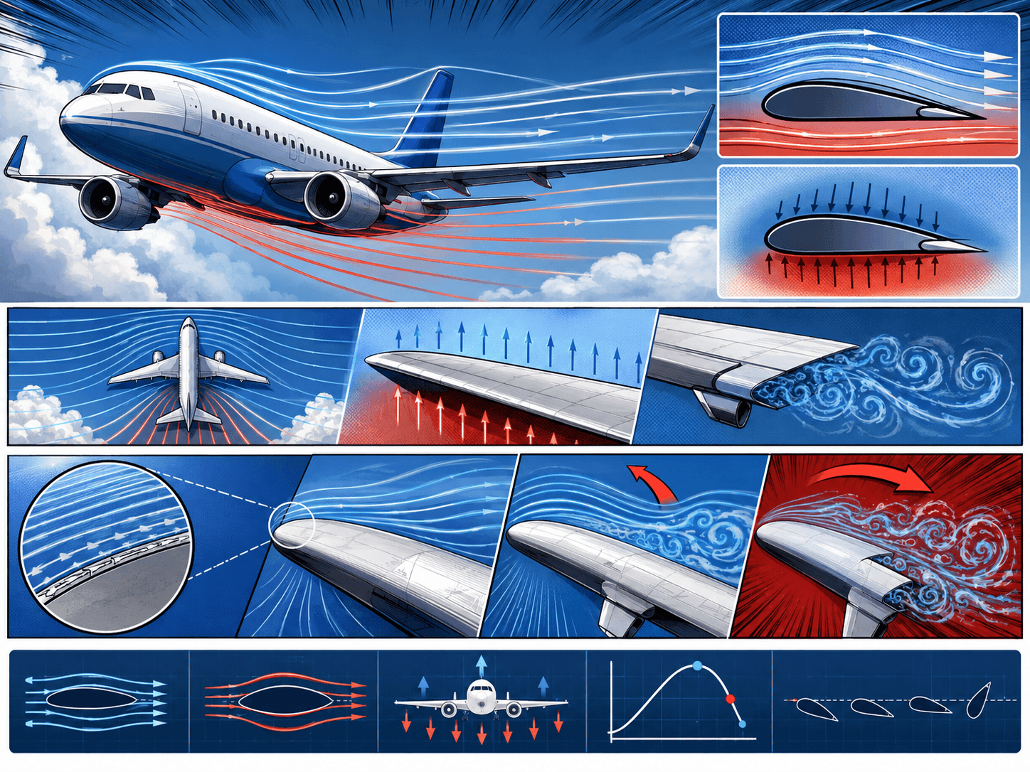 El aire que rodea al avión